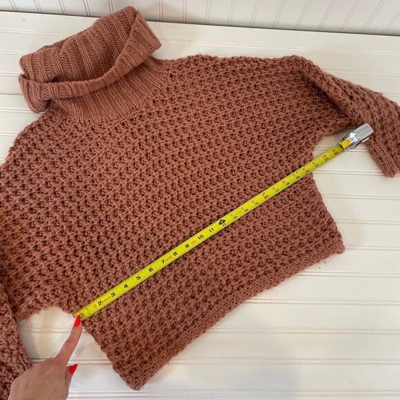 Express Brown Long Sleeve Oversized Cowl Neck Knit Pullover Sweater Top Size XS - Picture 5 of 7